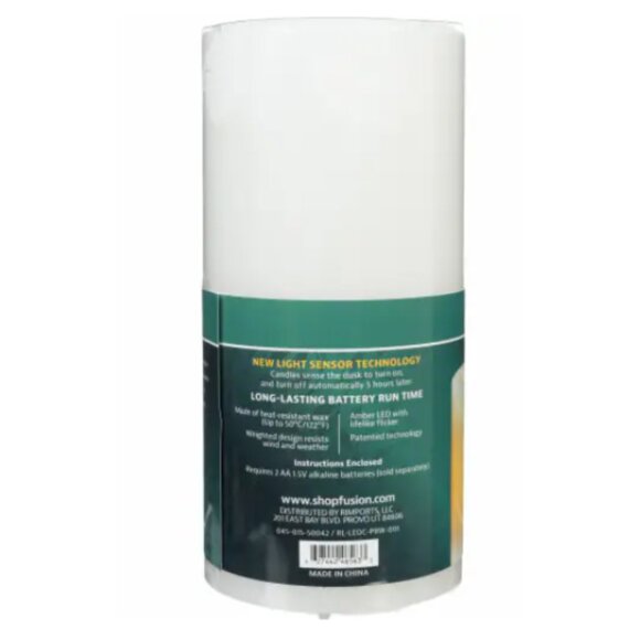 Fusion LED Wax Candle 4x8 All Weather Outdoor Pillar Warm Flicker NEW - Picture 2 of 5